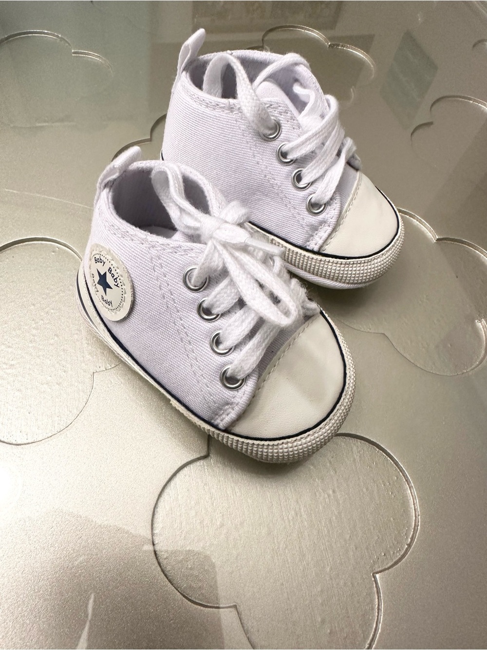Baby Canvas High-Top Sneakers in White